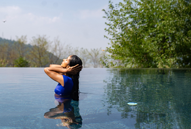 Lady in pool